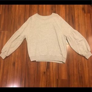 Aerie Balloon Sleeve Gray Sweatshirt